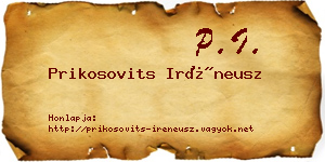 Prikosovits Iréneusz névjegykártya
